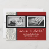 5X7 Baronk Black/Red Two-Photo Save the Date (Voorkant)