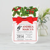 5x7 Baughs van Holly Berry XMAS Huwelijksuitnodigi Kaart (Staand voorkant)