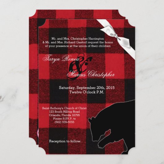 5x7 Beer voor het uitnodigen van bruiloft Red Buff Kaart (Voorkant / Achterkant)