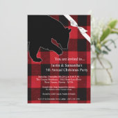 5x7 Beer voor kerstuitnodiging Red Pset Black Kaart (Staand voorkant)