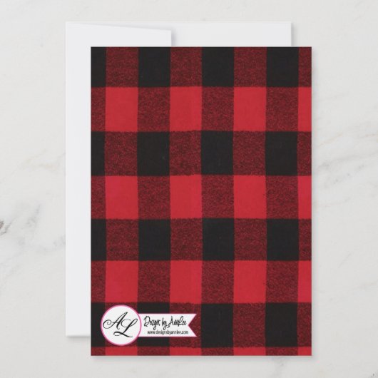 5x7 Beer voor kerstuitnodiging Red Pset Black Kaart (Achterkant)