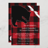 5x7 Beer voor kerstuitnodiging Red Pset Black Kaart (Voorkant / Achterkant)