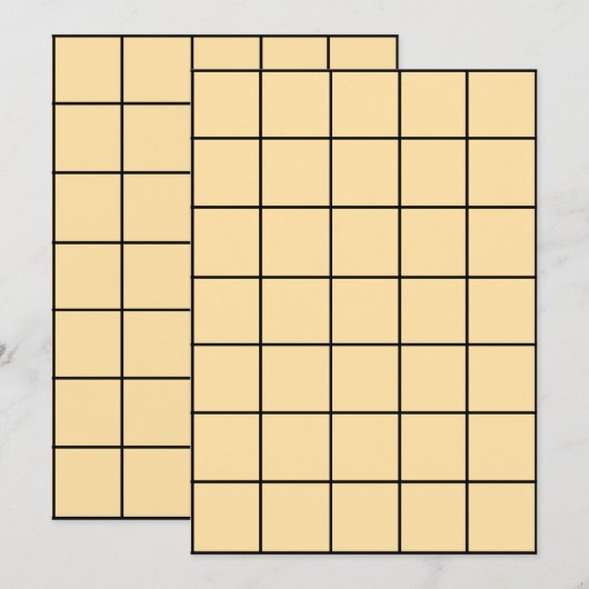 5x7 Beige Paper Gridmap Kaart (Voorkant / Achterkant)