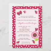 5x7 Berry Garden Lady Bug Baby shower Uitnodiging (Voorkant)