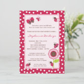 5x7 Berry Garden Lady Bug Baby shower Uitnodiging (Staand voorkant)