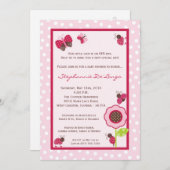 5x7 Berry Garden Lady Bug Baby shower Uitnodiging (Voorkant / Achterkant)