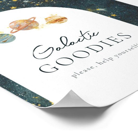 5x7 bewerkbaar Space Party-teken Poster (Hoek)