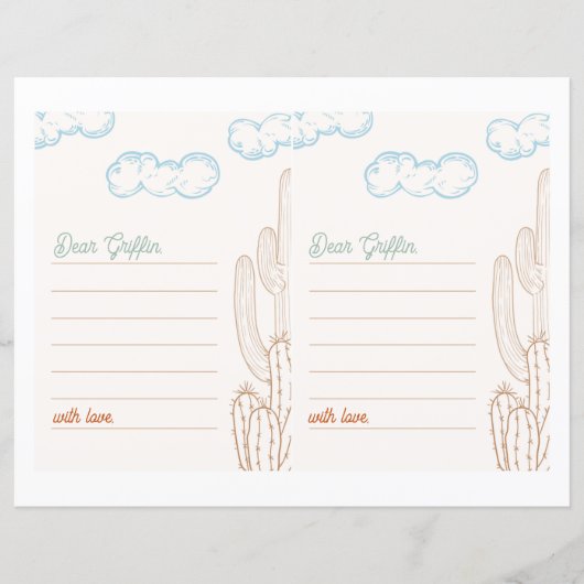 5x7 bewerkbare Cowboy-notitiekaarten (Voorkant)