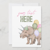 5x7 Bewerkbare Dinosaur Party Bordkaart Kaart (Voorkant)