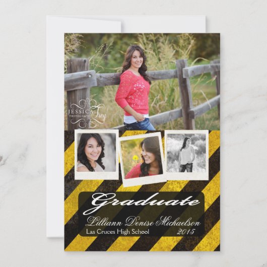 5x7 Bio Hazard Crime Scene Senior Aankondiging (Voorkant)