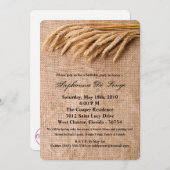 5x7 'Birthday Invitation Wheat on Burlap Sack Coun Kaart (Voorkant / Achterkant)