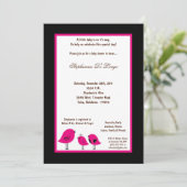 5x7 Black Bird Baby shower Kaart (Staand voorkant)
