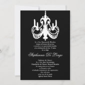 5x7 Black Chandelier Quinceanera Party Invitation Kaart (Voorkant)