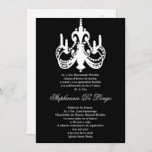 5x7 Black Chandelier Quinceanera Party Invitation Kaart (Voorkant / Achterkant)