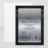 5x7 Black Diamond Sweet 16 Verjaardag Uitnodiging (Voorkant / Achterkant)