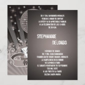 5x7 Black DJ Spin Platenspeler Quinceanera Uitnodi Kaart (Voorkant / Achterkant)