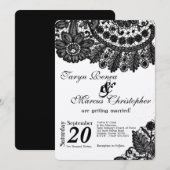 5x7  Black Lace Doilies Huwelijksuitnodiging Kaart (Voorkant / Achterkant)