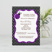 5x7 Black Lady Bug Birthday Party uitnodigen Kaart (Staand voorkant)