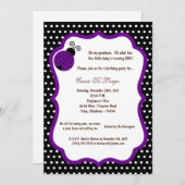 5x7 Black Lady Bug Birthday Party uitnodigen Kaart (Voorkant / Achterkant)