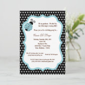 5x7 Black Lady Bug Verjaardagsfeest Uitnodigen Kaart (Staand voorkant)