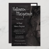5x7 Black Masquerade Halloween Costume Invitation Kaart (Voorkant / Achterkant)