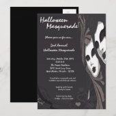 5x7 Black Masquerade Halloween Costume Invitation Kaart (Voorkant / Achterkant)