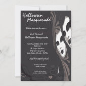 5x7 Black Masquerade Halloween Costume Invitation Kaart (Voorkant)