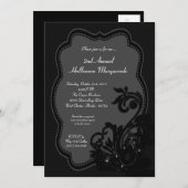 5x7 Black Masquerade Halloween Costume Invitation Kaart (Voorkant / Achterkant)