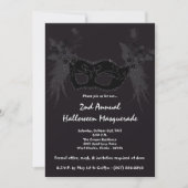 5x7 Black Masquerade met kerstmis XMAS-uitnodiging Kaart (Voorkant)