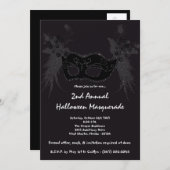 5x7 Black Masquerade met kerstmis XMAS-uitnodiging Kaart (Voorkant / Achterkant)