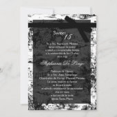 5x7 Black ToileFabric Quinceanera Party Uitnodigin Kaart (Voorkant)