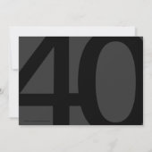 5x7 Black+White Big 4-0 Uitnodigingen voor verjaar (Achterkant)