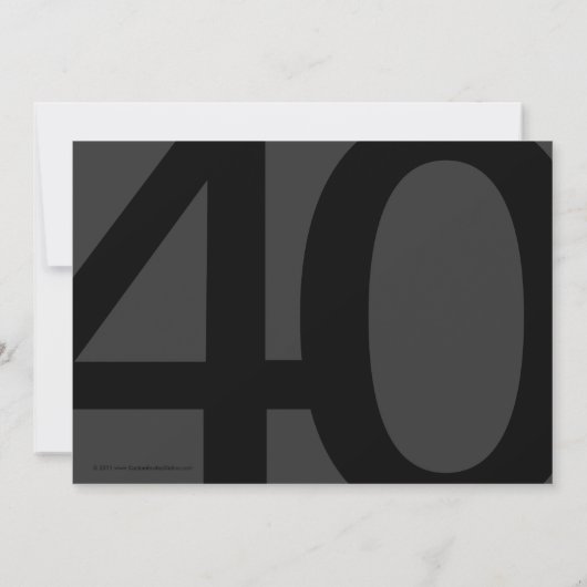 5x7 Black+White Big 4-0 Uitnodigingen voor verjaar (Achterkant)