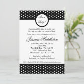 5x7 Black White Polka Dot Baby shower Invitation Kaart (Staand voorkant)