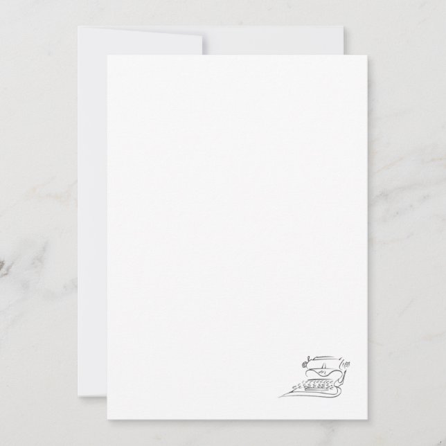 5x7 blanco blad met envelop, schrijfmachine (Voorkant)