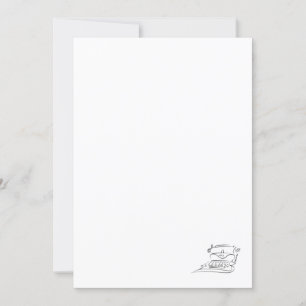 5x7 blanco blad met envelop, schrijfmachine