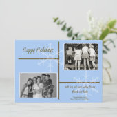 5x7 Blauw & Bruin Sneeuwvlok FOTO Kerst Kaart (Staand voorkant)