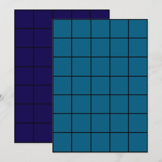 5x7 Blauw papier Gridmap Kaart (Voorkant / Achterkant)