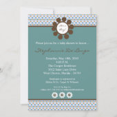 5x7 Blauw Sweethear PolkaDot Baby shower Uitnodigi Kaart (Voorkant)