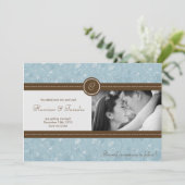 5x7 Blauwe Bloem Foto Save the Date Aankondiging (Staand voorkant)