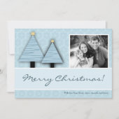 5x7 Blauwe Kerstbomen FOTO Kerst Kaart (Voorkant)