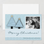5x7 Blauwe Kerstbomen FOTO Kerst Kaart (Voorkant / Achterkant)