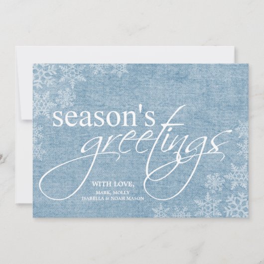 5x7 blauwe Snowflakes kerstkaart (Voorkant)