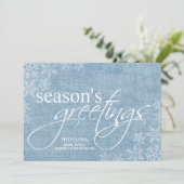 5x7 blauwe Snowflakes kerstkaart (Staand voorkant)