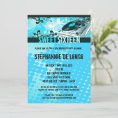 5x7 Blauwgroen DJ Spin Platenspeler16th Birthday I Kaart (Staand voorkant)
