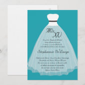 5x7 Blauwgroen dress Quinceanera Birthday Uitnodig Kaart (Voorkant / Achterkant)