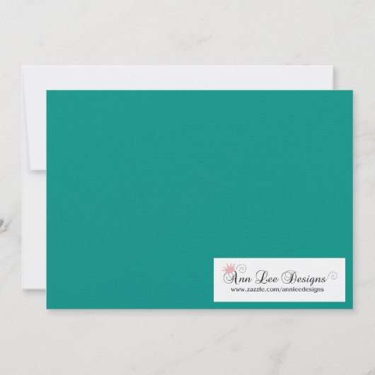 5x7 Blauwgroen Masquerade Sweet 16 Verjaardagsuitn Kaart (Achterkant)