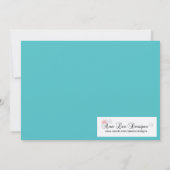 5x7 Blauwgroen Masquerade Sweet 16 Verjaardagsuitn Kaart (Achterkant)