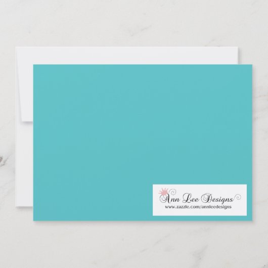 5x7 Blauwgroen Masquerade Sweet 16 Verjaardagsuitn Kaart (Achterkant)