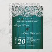 5x7 Blauwgroen uitnodiging voor het uitzenden van  (Voorkant / Achterkant)